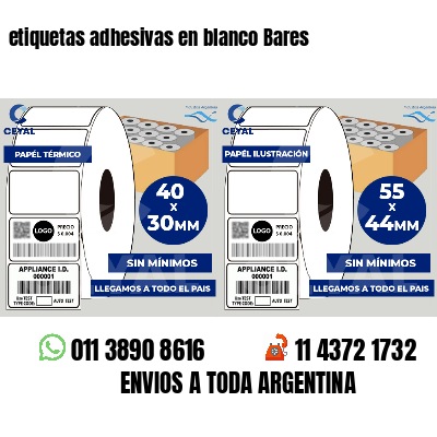 etiquetas adhesivas en blanco Bares