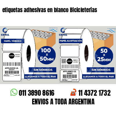 etiquetas adhesivas en blanco Bicicleterías