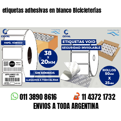 etiquetas adhesivas en blanco Bicicleterías
