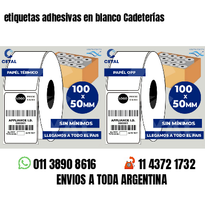 etiquetas adhesivas en blanco Cadeterías