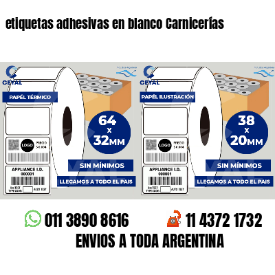 etiquetas adhesivas en blanco Carnicerías