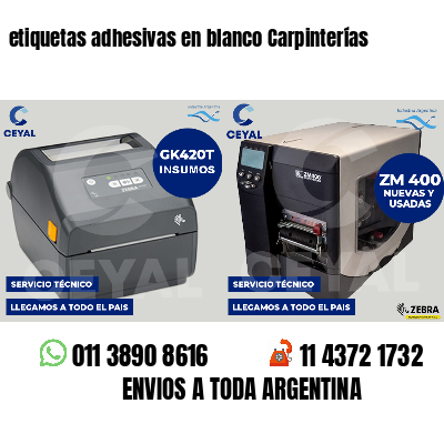etiquetas adhesivas en blanco Carpinterías