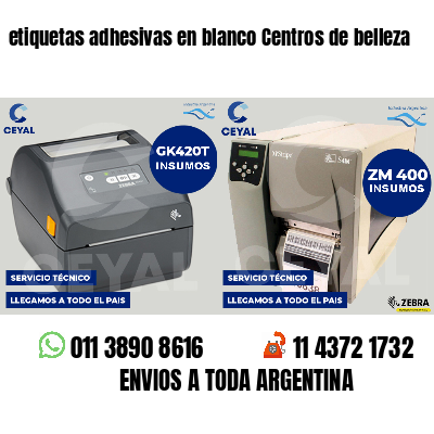 etiquetas adhesivas en blanco Centros de belleza