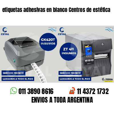 etiquetas adhesivas en blanco Centros de estética