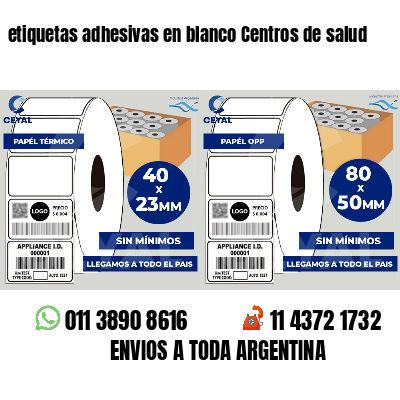 etiquetas adhesivas en blanco Centros de salud