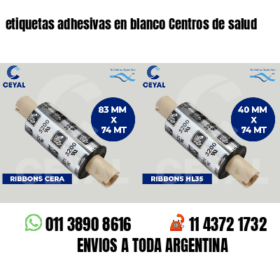 etiquetas adhesivas en blanco Centros de salud