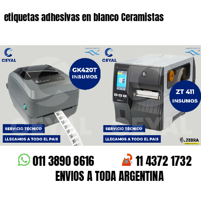etiquetas adhesivas en blanco Ceramistas