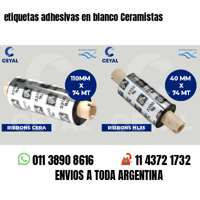 etiquetas adhesivas en blanco Ceramistas