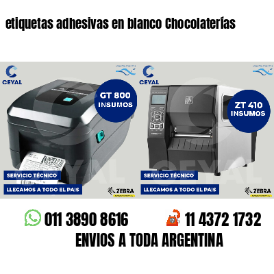 etiquetas adhesivas en blanco Chocolaterías