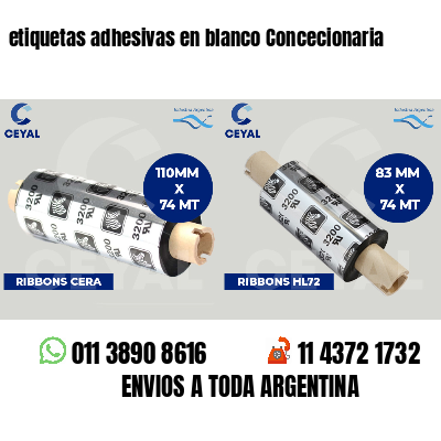 etiquetas adhesivas en blanco Concecionaria