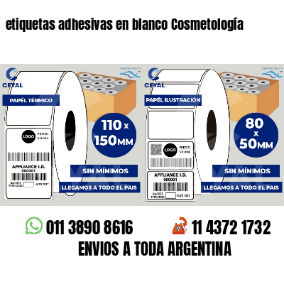 etiquetas adhesivas en blanco Cosmetología