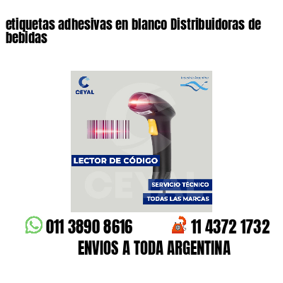 etiquetas adhesivas en blanco Distribuidoras de bebidas