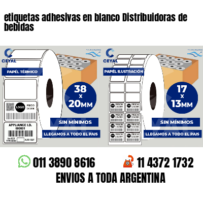 etiquetas adhesivas en blanco Distribuidoras de bebidas