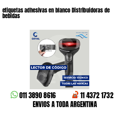 etiquetas adhesivas en blanco Distribuidoras de bebidas