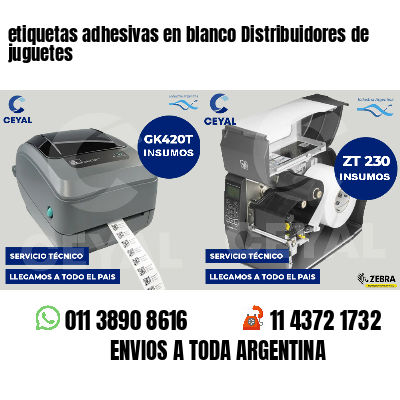 etiquetas adhesivas en blanco Distribuidores de juguetes