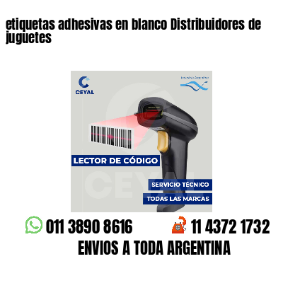 etiquetas adhesivas en blanco Distribuidores de juguetes