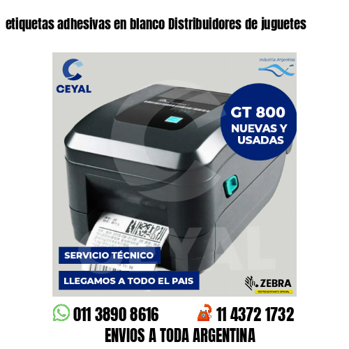 etiquetas adhesivas en blanco Distribuidores de juguetes