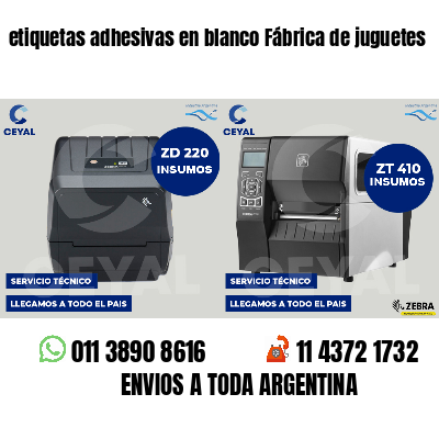 etiquetas adhesivas en blanco Fábrica de juguetes