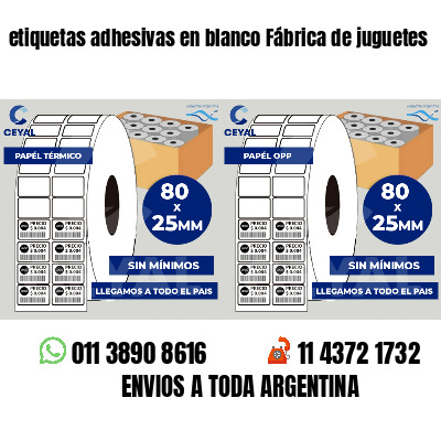 etiquetas adhesivas en blanco Fábrica de juguetes