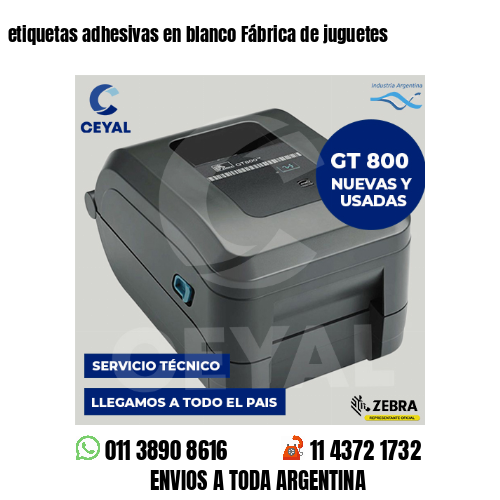 etiquetas adhesivas en blanco Fábrica de juguetes