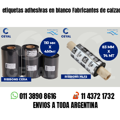etiquetas adhesivas en blanco Fabricantes de calzado