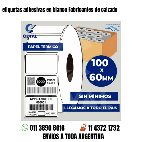 etiquetas adhesivas en blanco Fabricantes de calzado