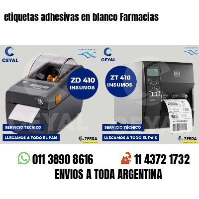 etiquetas adhesivas en blanco Farmacias