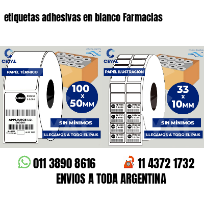 etiquetas adhesivas en blanco Farmacias