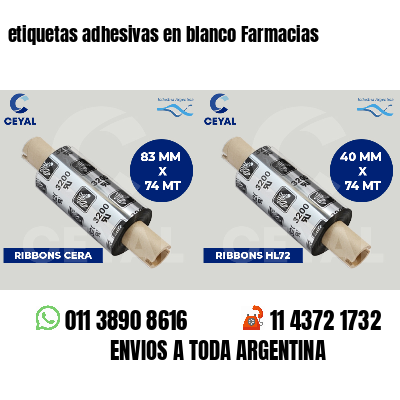 etiquetas adhesivas en blanco Farmacias