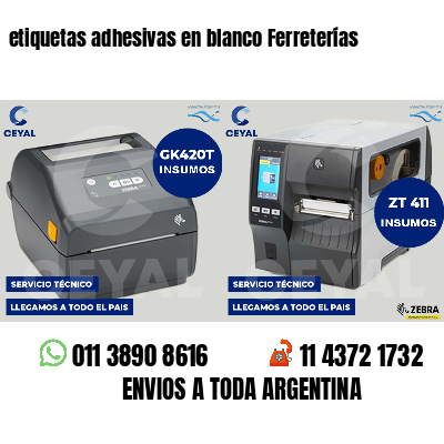 etiquetas adhesivas en blanco Ferreterías