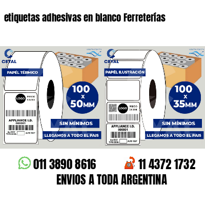etiquetas adhesivas en blanco Ferreterías