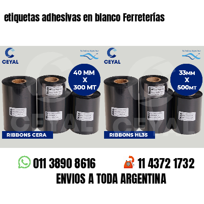 etiquetas adhesivas en blanco Ferreterías