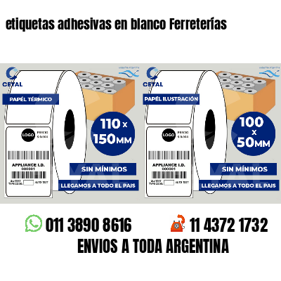 etiquetas adhesivas en blanco Ferreterías