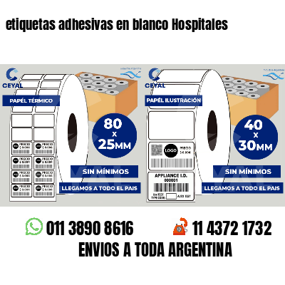 etiquetas adhesivas en blanco Hospitales