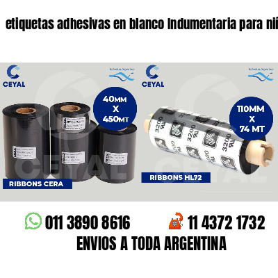 etiquetas adhesivas en blanco Indumentaria para niños