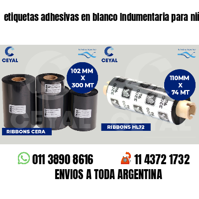 etiquetas adhesivas en blanco Indumentaria para niños