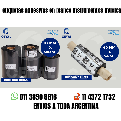 etiquetas adhesivas en blanco Instrumentos musicales