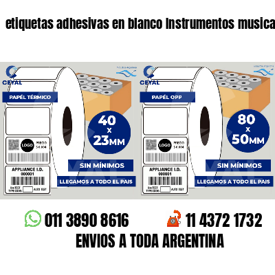 etiquetas adhesivas en blanco Instrumentos musicales