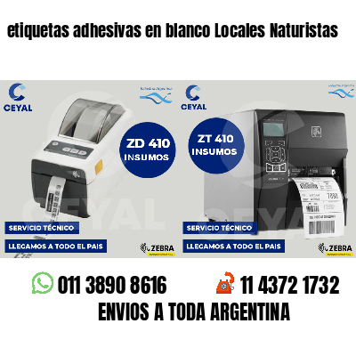 etiquetas adhesivas en blanco Locales Naturistas