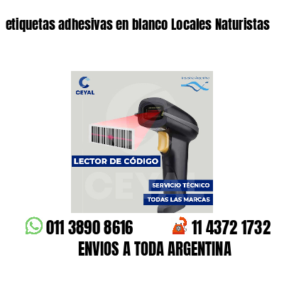 etiquetas adhesivas en blanco Locales Naturistas