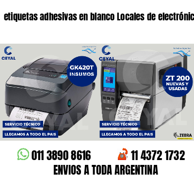etiquetas adhesivas en blanco Locales de electrónica