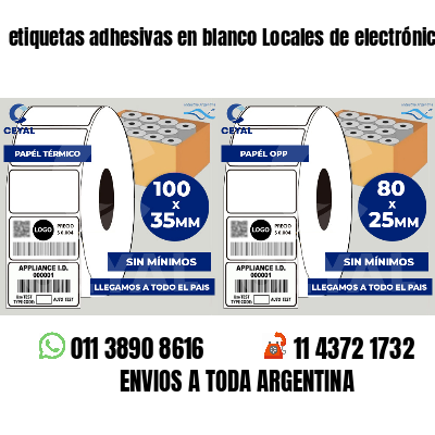 etiquetas adhesivas en blanco Locales de electrónica