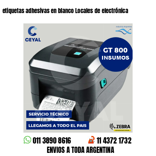 etiquetas adhesivas en blanco Locales de electrónica