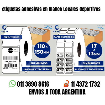 etiquetas adhesivas en blanco Locales deportivos