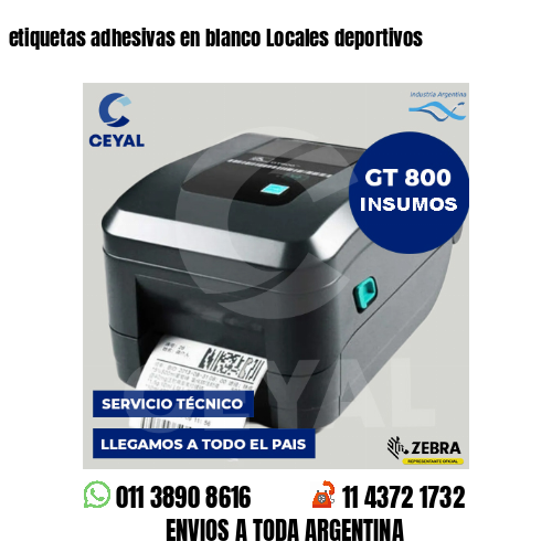 etiquetas adhesivas en blanco Locales deportivos