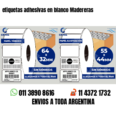 etiquetas adhesivas en blanco Madereras