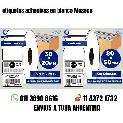 etiquetas adhesivas en blanco Museos