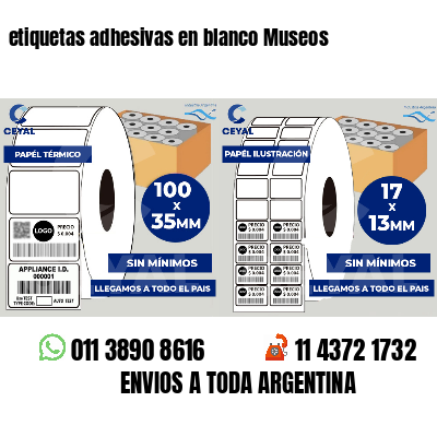 etiquetas adhesivas en blanco Museos