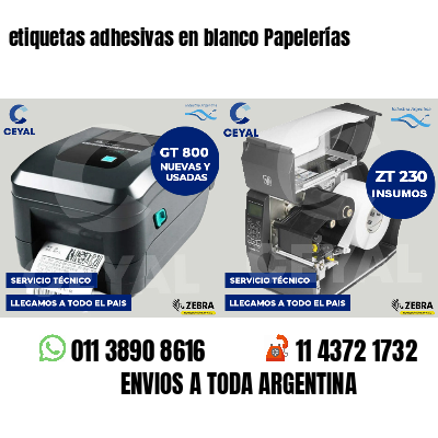 etiquetas adhesivas en blanco Papelerías