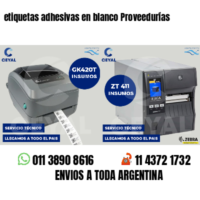 etiquetas adhesivas en blanco Proveedurías
